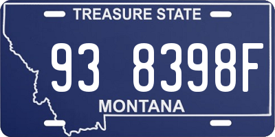 MT license plate 938398F