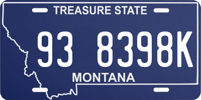 MT license plate 938398K