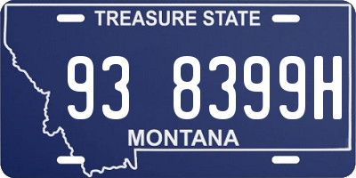 MT license plate 938399H