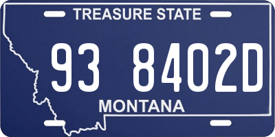MT license plate 938402D