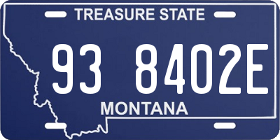 MT license plate 938402E