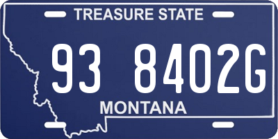 MT license plate 938402G