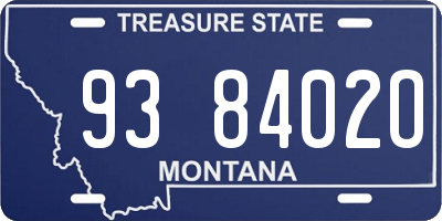 MT license plate 938402O
