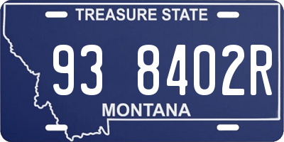 MT license plate 938402R