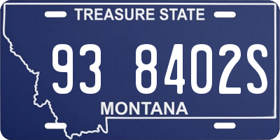 MT license plate 938402S