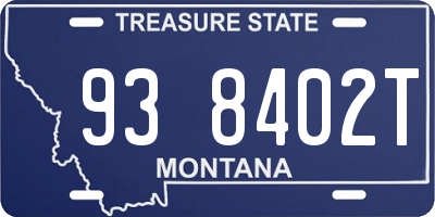 MT license plate 938402T