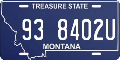 MT license plate 938402U