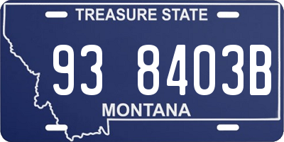 MT license plate 938403B