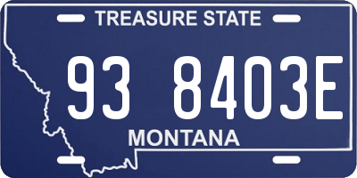 MT license plate 938403E