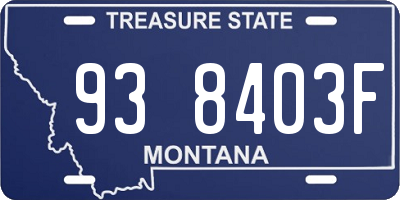 MT license plate 938403F
