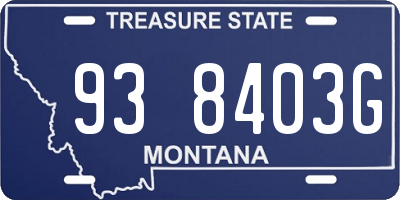 MT license plate 938403G