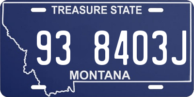MT license plate 938403J