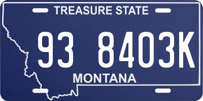 MT license plate 938403K