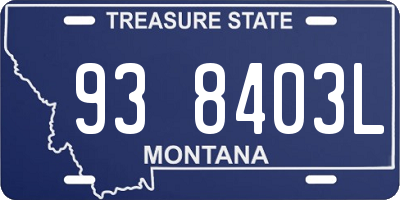 MT license plate 938403L