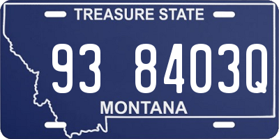 MT license plate 938403Q