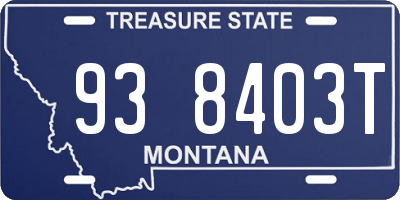MT license plate 938403T