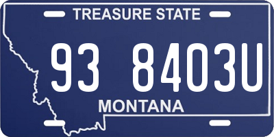MT license plate 938403U