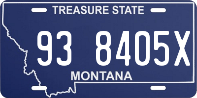 MT license plate 938405X