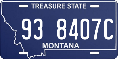 MT license plate 938407C