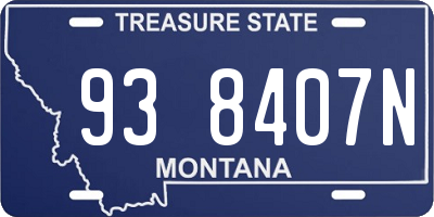 MT license plate 938407N