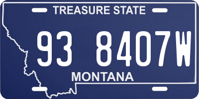 MT license plate 938407W