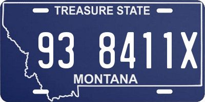 MT license plate 938411X