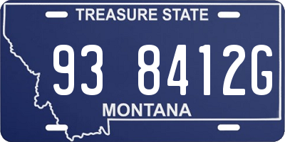 MT license plate 938412G