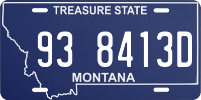 MT license plate 938413D