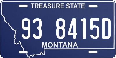 MT license plate 938415D