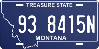 MT license plate 938415N