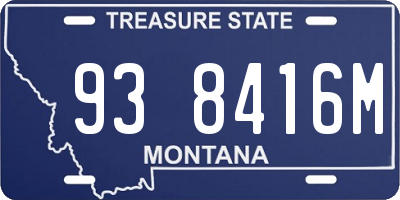 MT license plate 938416M