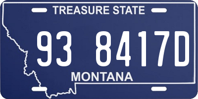 MT license plate 938417D