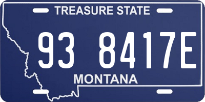 MT license plate 938417E