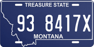 MT license plate 938417X