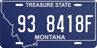 MT license plate 938418F