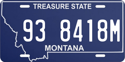 MT license plate 938418M