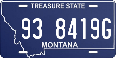 MT license plate 938419G