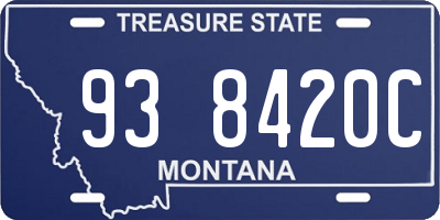 MT license plate 938420C