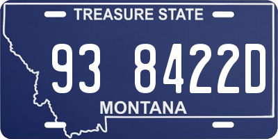 MT license plate 938422D