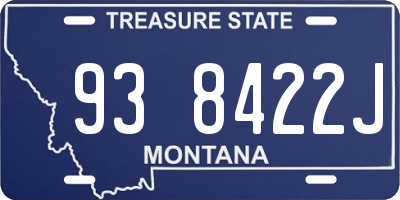 MT license plate 938422J