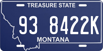 MT license plate 938422K