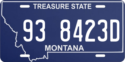MT license plate 938423D