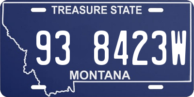 MT license plate 938423W