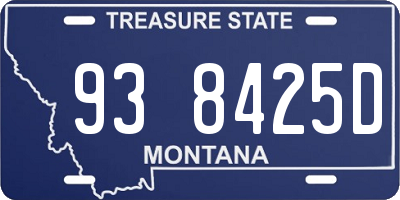 MT license plate 938425D