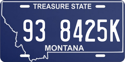 MT license plate 938425K