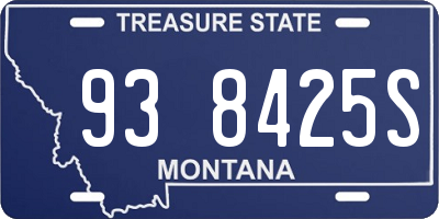 MT license plate 938425S