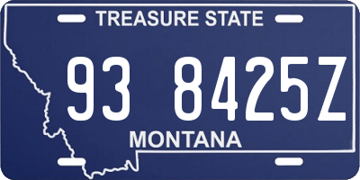 MT license plate 938425Z