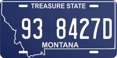 MT license plate 938427D