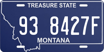 MT license plate 938427F