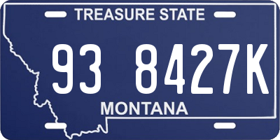 MT license plate 938427K